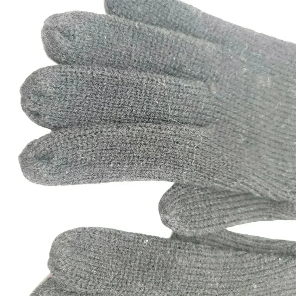 Vintage 1980s ARIS ISOTONER Thermal Knit Winter Gloves Black Women's Acrylic